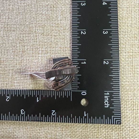 New Rough Black Tourmaline Crystal Stone Wire Wrapped Ring Size 7.5 - 7.75 - Picture 6 of 10